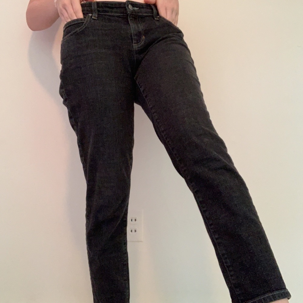 Eileen Fisher COTTON STRETCH STRAIGHT ANKLE JEAN!